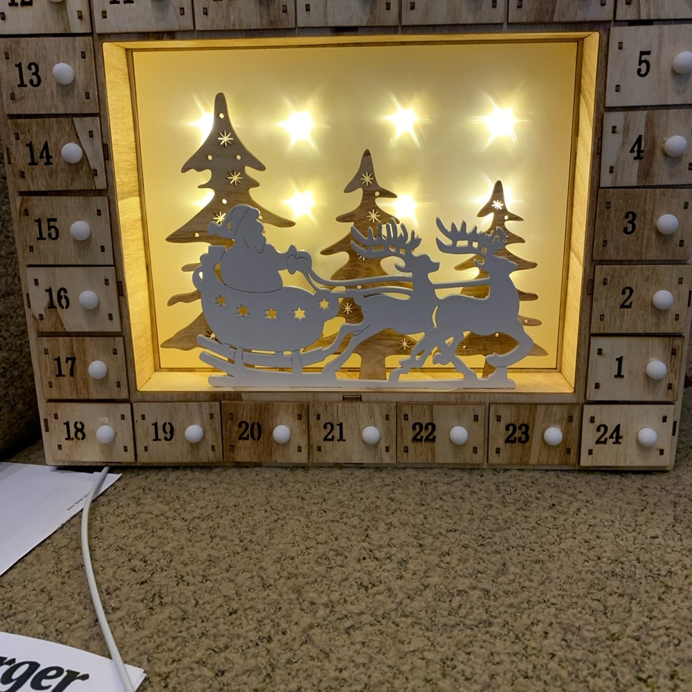 Light Up Wooden Calendar New!